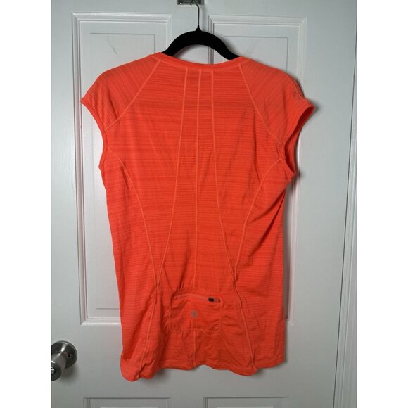 Athleta Short Sleeve Half Zip Orange Running Workout Top Size Medium - Picture 7 of 12